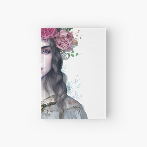 Boho flower lady Hardcover Journal