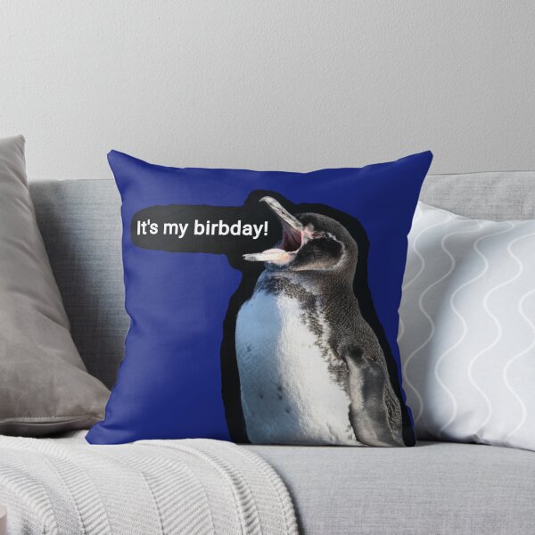 Item preview, Galapagos Penguin it's my birthday (Blue #0F1D7B background)  designed and sold by SBPenguins.