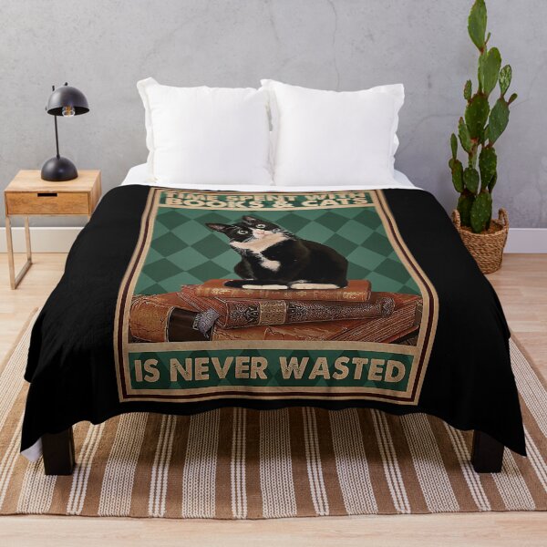 Item preview, Time spent with books and cats is never wasted Cat Lover designed and sold by Delmonico2022.