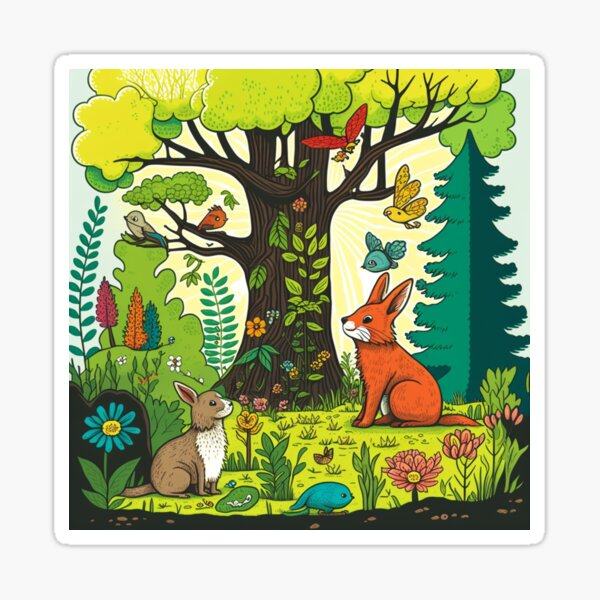 Item preview, Playful Friends in the Forest designed and sold by PlaytimeArt.