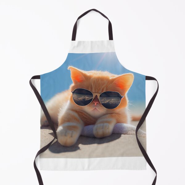 Item preview, cat on the beach with sunglasses designed and sold by Rosiere Donahue ⭐️ ⭐️ ⭐️ ⭐️ ⭐️.