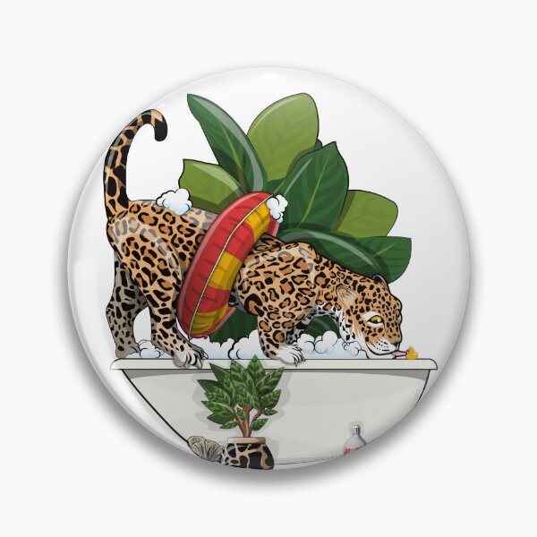 Item preview, Jaguar on the Bath, funny cat bathroom art designed and sold by Wyattdesign.