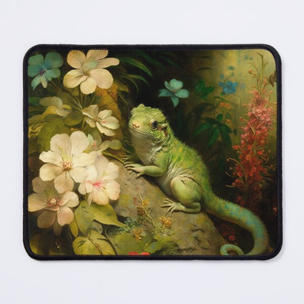 Item preview, Flower Perch: Adorable Green Lizard Rests designed and sold by SweetbriarTales.