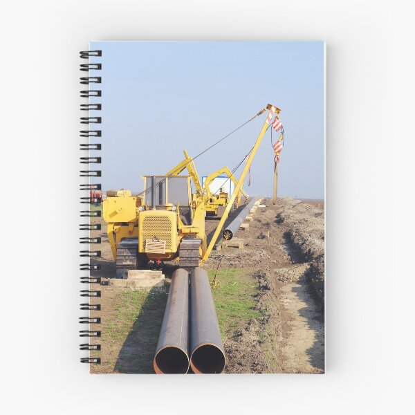 Item preview, Construction site with gas pipeline and heavy machinery designed and sold by goceris.