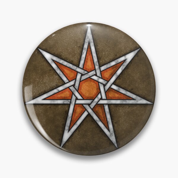 Item preview, Seven Pointed Star in Marble and Orange Stone designed and sold by SolarCross.