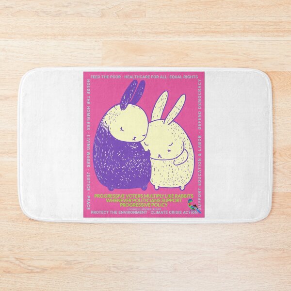 Item preview, PMD00648 Progressive Movement Designs Policy Easter Rabbit couple has 12 policy goals for progressive Democrats Independents and Bernie Sanders supporters  designed and sold by ProgressiveLeft.