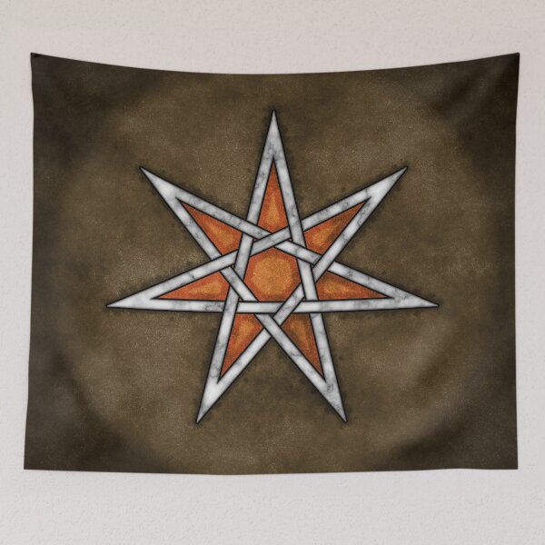 Item preview, Seven Pointed Star in Marble and Orange Stone designed and sold by SolarCross.