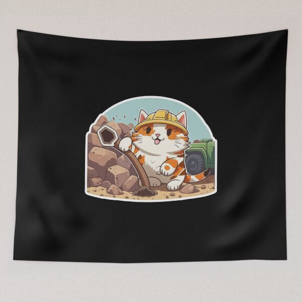Item preview, A cat's curiosity meets a construction site designed and sold by DHNY.