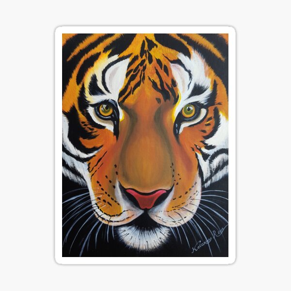 Tiger, acrylic on canvas Sticker