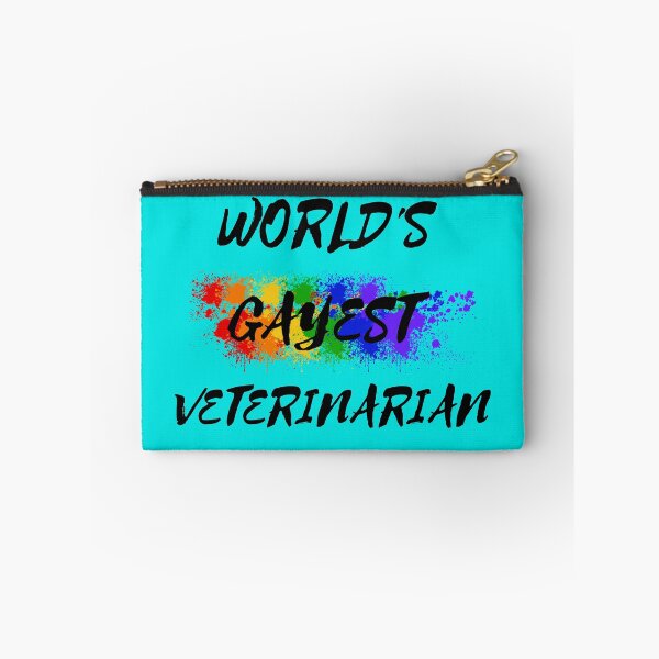 Item preview, World's Gayest Veterinarian Queer Humor With Rainbow Colors For Proud Gay Veterinarians In Cyan designed and sold by LuckyKermit.