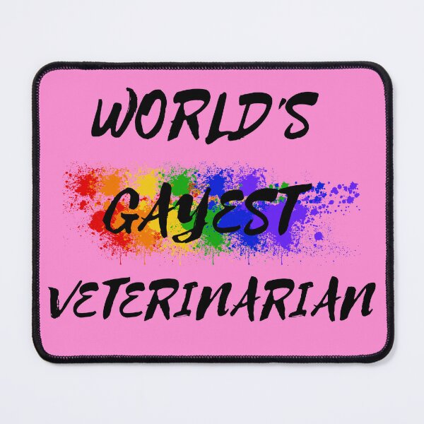 Item preview, World's Gayest Veterinarian Queer Humor With Rainbow Colors For Proud Gay Veterinarians In Pink designed and sold by LuckyKermit.
