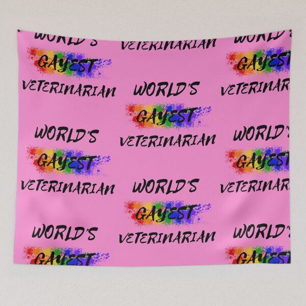 Item preview, World's Gayest Veterinarian Queer Humor With Rainbow Colors For Proud Gay Veterinarians In Pink designed and sold by LuckyKermit.