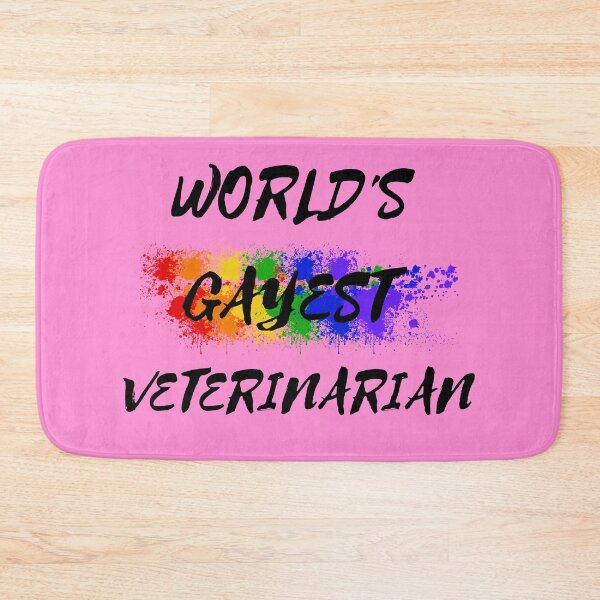 Item preview, World's Gayest Veterinarian Queer Humor With Rainbow Colors For Proud Gay Veterinarians In Pink designed and sold by LuckyKermit.