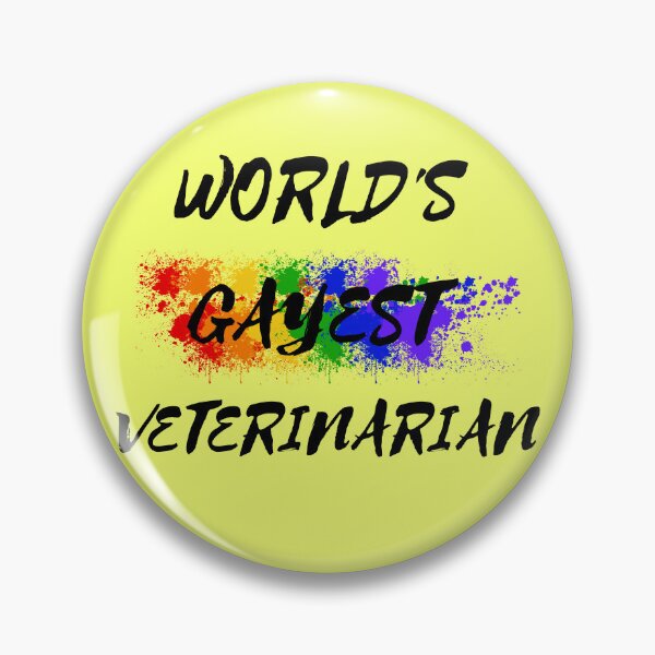 Item preview, World's Gayest Veterinarian Queer Humor With Rainbow Colors For Proud Gay Veterinarians In Yellow designed and sold by LuckyKermit.
