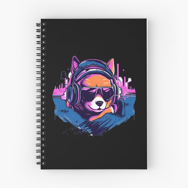 Artikelvorschau, Shiba Inu trägt Kopfhörer - synth wave style entworfen und verkauft von ro83land.