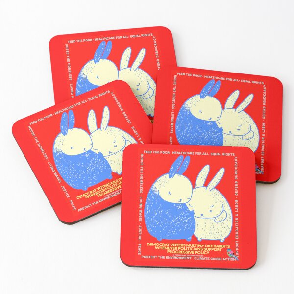 Item preview, PMD00649 Progressive Movement Designs Policy Easter Rabbit couple has 12 policy goals for progressive Democrats Independents and Bernie Sanders supporters  designed and sold by ProgressiveLeft.