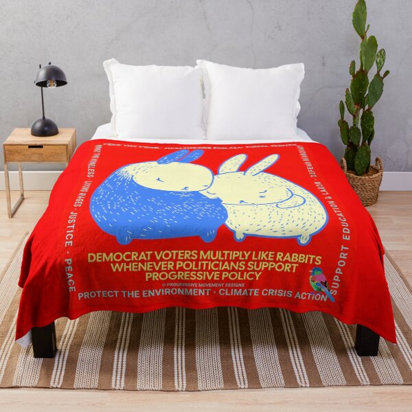 Item preview, PMD00649 Progressive Movement Designs Policy Easter Rabbit couple has 12 policy goals for progressive Democrats Independents and Bernie Sanders supporters designed and sold by ProgressiveLeft.