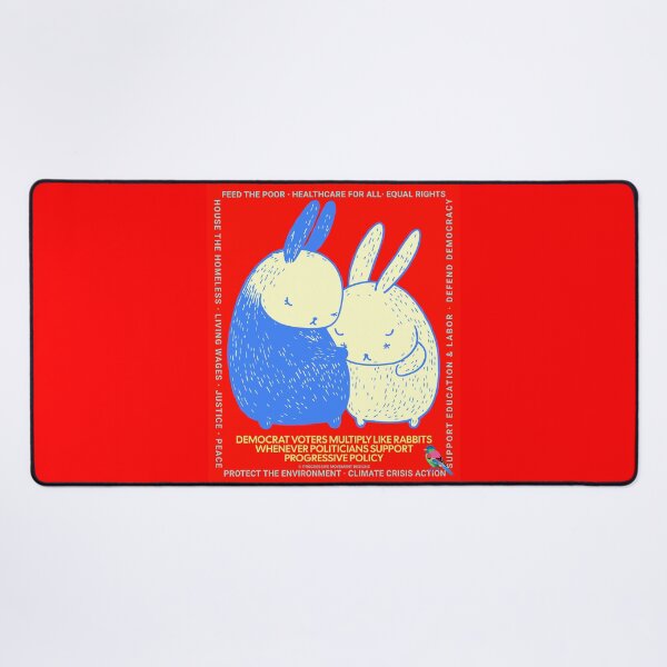 Item preview, PMD00649 Progressive Movement Designs Policy Easter Rabbit couple has 12 policy goals for progressive Democrats Independents and Bernie Sanders supporters  designed and sold by ProgressiveLeft.