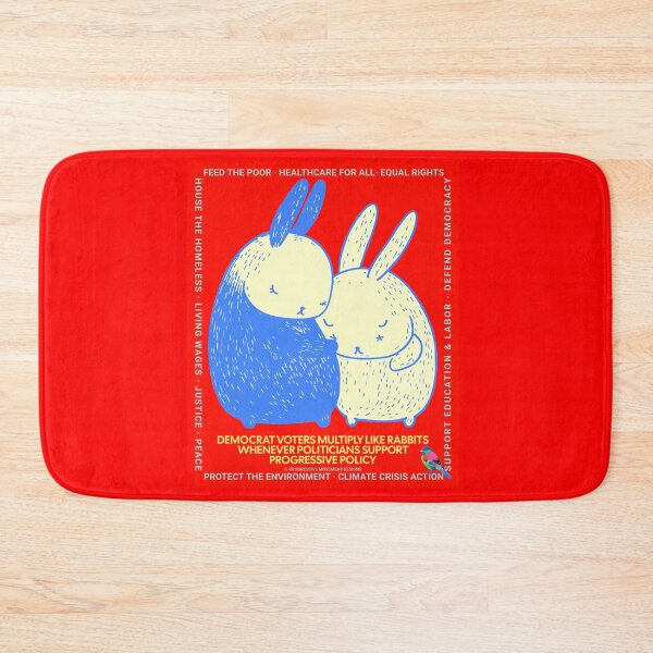 Item preview, PMD00649 Progressive Movement Designs Policy Easter Rabbit couple has 12 policy goals for progressive Democrats Independents and Bernie Sanders supporters  designed and sold by ProgressiveLeft.