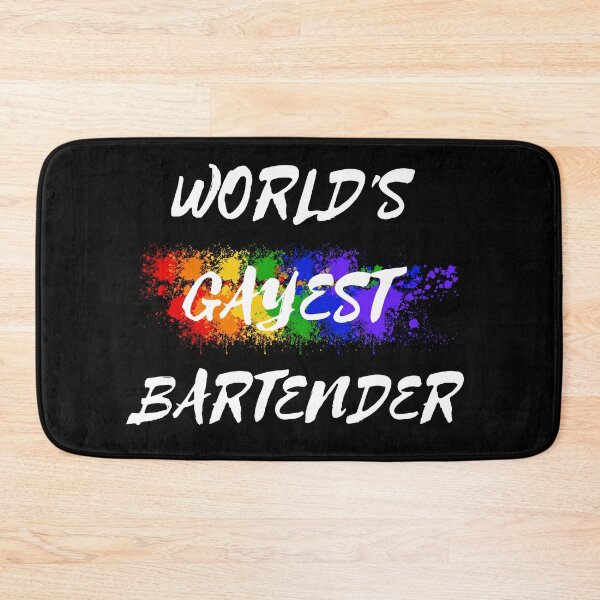 Item preview, World's Gayest Bartender Queer Humor With Rainbow Colors For Proud Gay Bartenders In Black designed and sold by LuckyKermit.