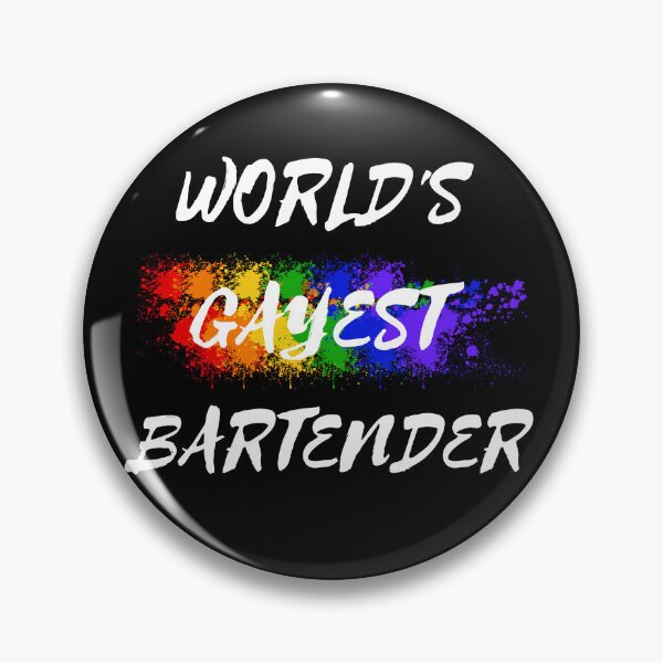 Item preview, World's Gayest Bartender Queer Humor With Rainbow Colors For Proud Gay Bartenders In Black designed and sold by LuckyKermit.