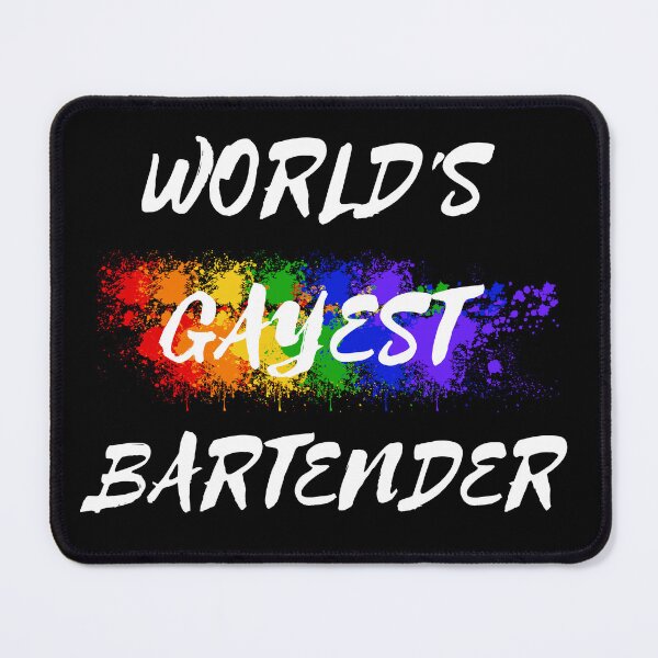 Item preview, World's Gayest Bartender Queer Humor With Rainbow Colors For Proud Gay Bartenders In Black designed and sold by LuckyKermit.