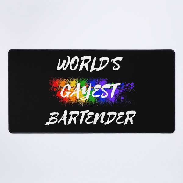 Item preview, World's Gayest Bartender Queer Humor With Rainbow Colors For Proud Gay Bartenders In Black designed and sold by LuckyKermit.