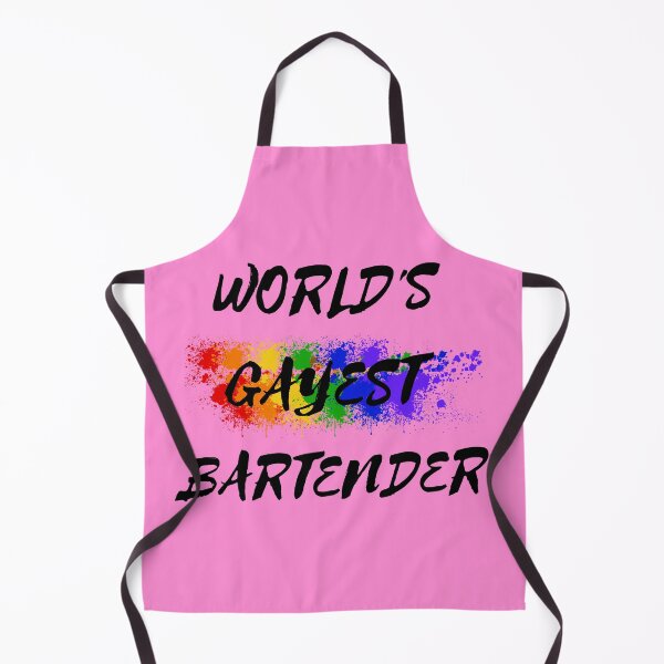 Item preview, World's Gayest Bartender Queer Humor With Rainbow Colors For Proud Gay Bartenders In Pink designed and sold by LuckyKermit.