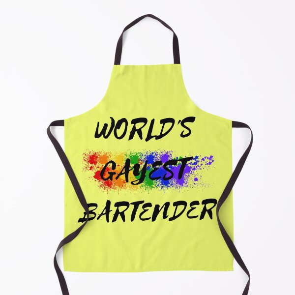 Item preview, World's Gayest Bartender Queer Humor With Rainbow Colors For Proud Gay Bartenders In Yellow designed and sold by LuckyKermit.