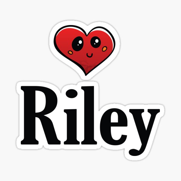 Name Riley txt hearts vector graphic line art' Sticker | Spreadshirt