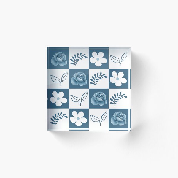 Aperçu de l'œuvre Amusement à carreaux bleus créée et vendue par CreativeDesign7.