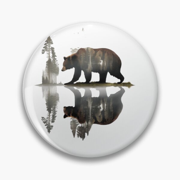 Item preview, Trees Reflection Wildlife Nature Animal Bear Outdoor Forest Art designed and sold by EnzoZs.