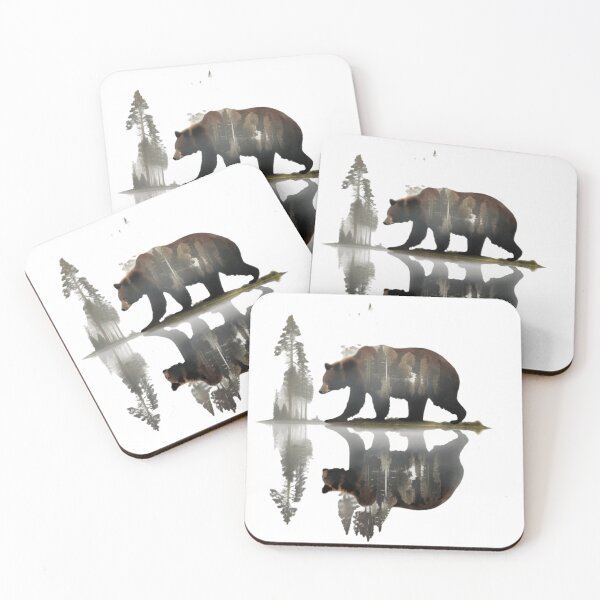 Item preview, Trees Reflection Wildlife Nature Animal Bear Outdoor Forest Art designed and sold by EnzoZs.