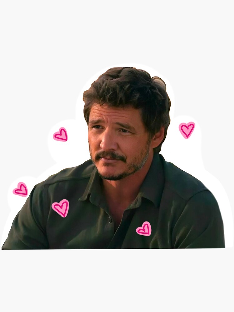 Pedro Pascal with hearts | Sticker