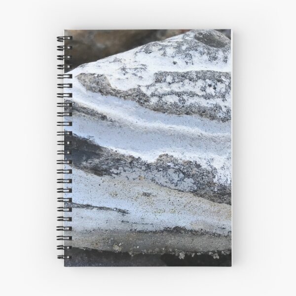 Item preview, Close-up of beautiful layered triangular stone rock in white and grey stripes  designed and sold by Khala.