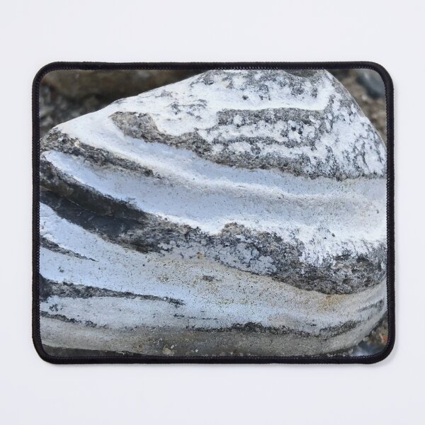 Item preview, Close-up of beautiful layered triangular stone rock in white and grey stripes  designed and sold by Khala.