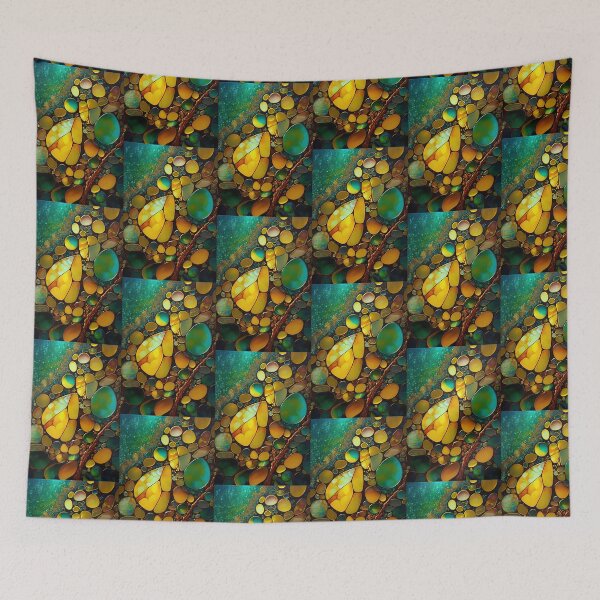 Aperçu de l'œuvre Pointillism seaglass golden streams abstract créée et vendue par Piotrek0001.