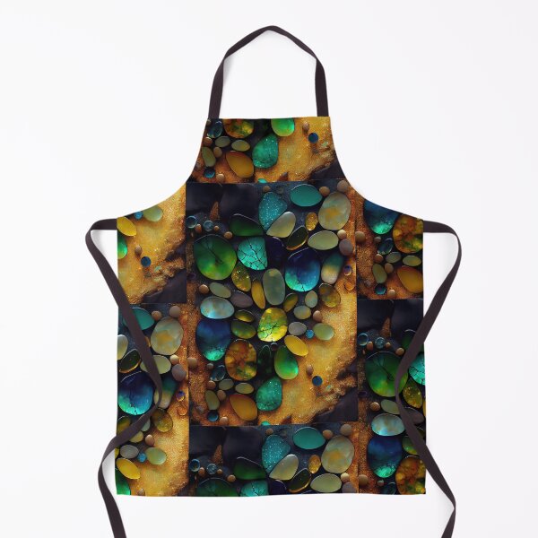 Aperçu de l'œuvre Pointillism seaglass golden streams abstract créée et vendue par Piotrek0001.