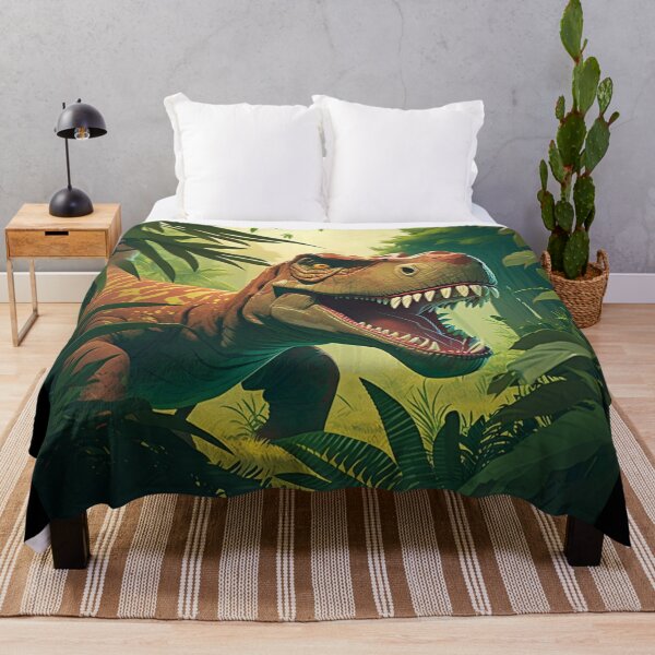 Item preview, Ferocious T-Rex Roaring in Lush Jungle - Dinosaur Illustration for Kids designed and sold by PlaytimeArt.