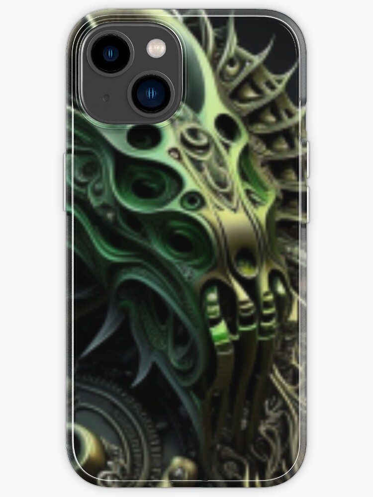 Thumbnail 1 von 5, iPhone-Hülle, Fractal Art Surreal Biomechanic Green #1 designt und verkauft von MyMysteryArtFX.