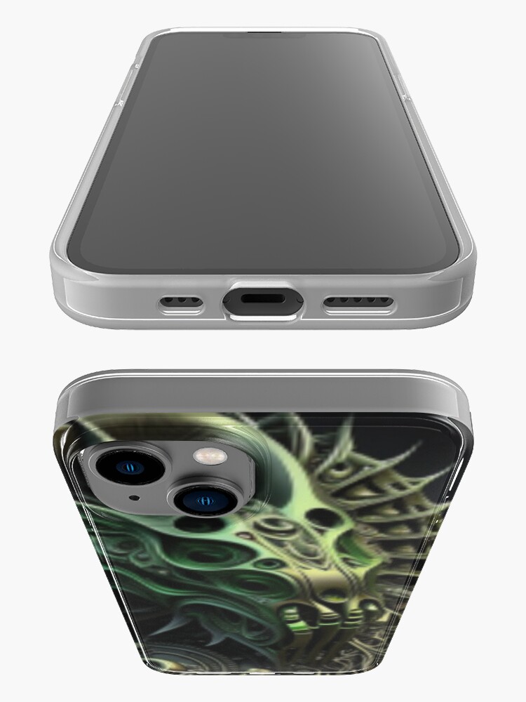 Thumbnail 3 von 5, iPhone-Hülle, Fractal Art Surreal Biomechanic Green #1 designt und verkauft von MyMysteryArtFX.