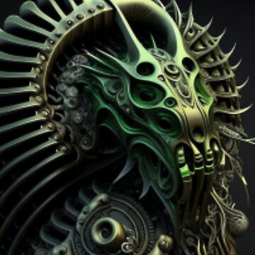 Vorschaubild zum Design Fractal Art Surreal Biomechanic Green #1 von MyMysteryArtFX