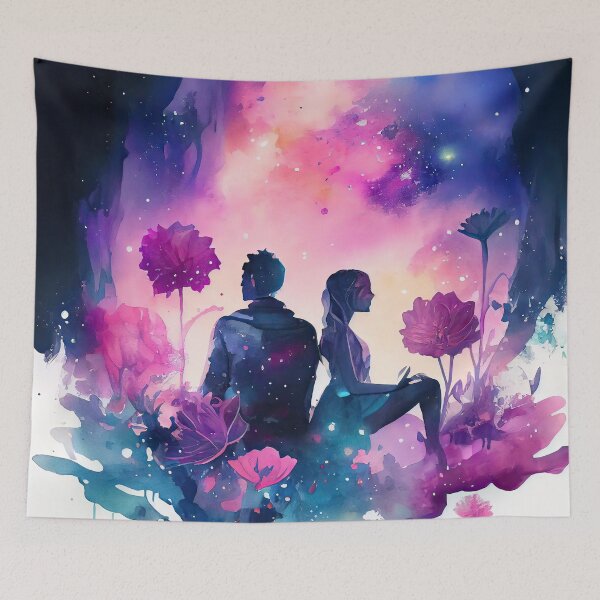 Item preview, Magic Love #7 romantic watercolor painting designed and sold by LollyShineART.