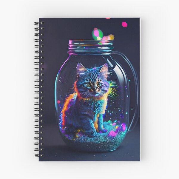 Item preview, A cute and lively cat suddenly appeared in the rainbow-like lights in the galaxy. designed and sold by SurrealAnimals.