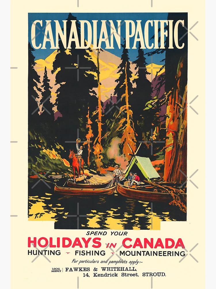 Canadian Fly Fishing Vintage Style 1930s Vintage Travel Poster - 16x24