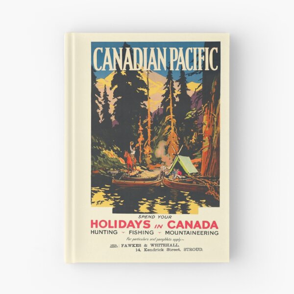 Item preview, Vintage Canada Travel Poster - Spend your Holidays in Canada Hunting, Fishing, Mountaineering 1926 designed and sold by Gin  Neko.