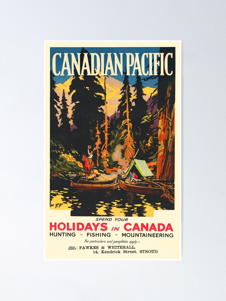 Vintage Canada Travel Poster - Spend your Holidays in Canada Hunting,  Fishing, Mountaineering 1926 Poster for Sale by Gin Neko