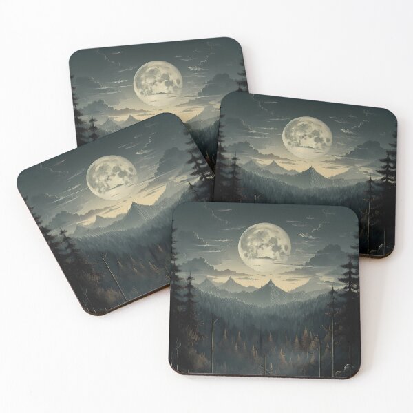 Artikelvorschau, Mystisches Gebirge bei Vollmond entworfen und verkauft von randrdesign.