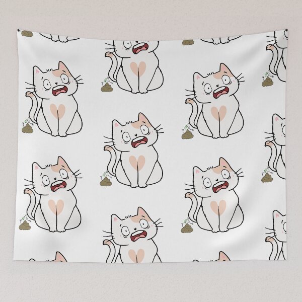 Item preview, Funny White cat smells stinky poo designed and sold by Pet Station.