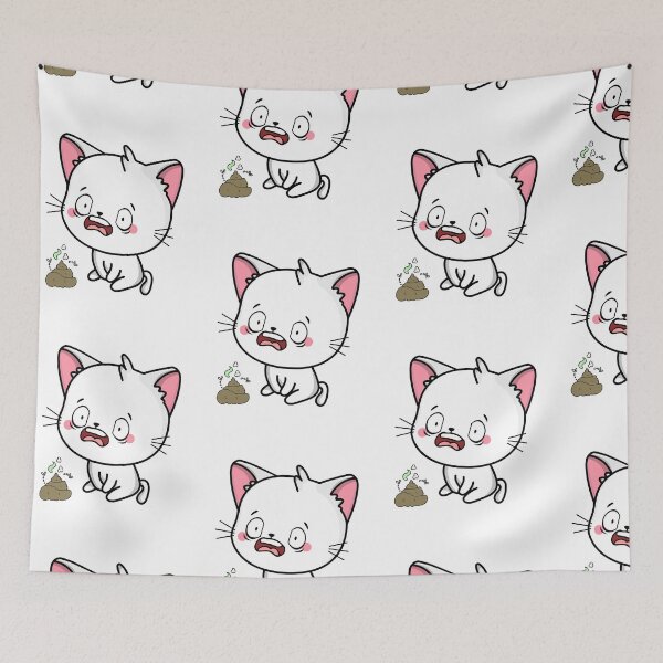 Item preview, Funny White cat smells stinky poo designed and sold by Pet Station.